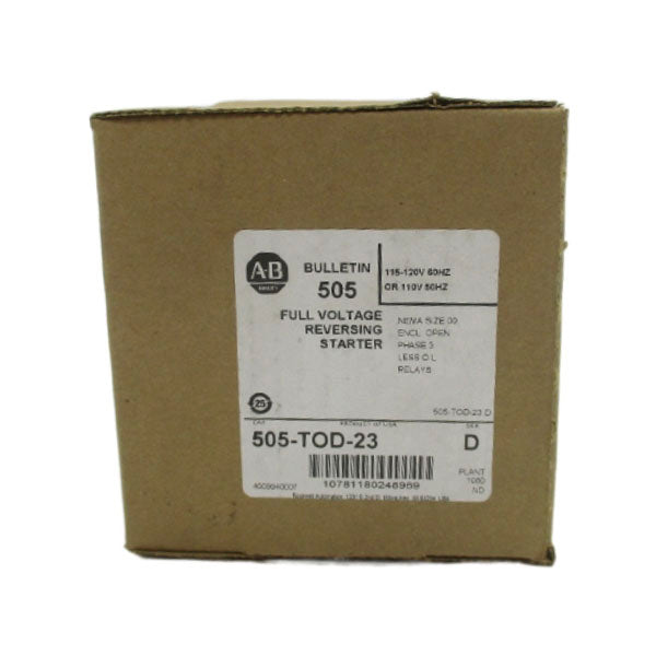 ALLEN BRADLEY 505-TOD-23 SER. D 110/115-120V (BR/WH) NSFS
