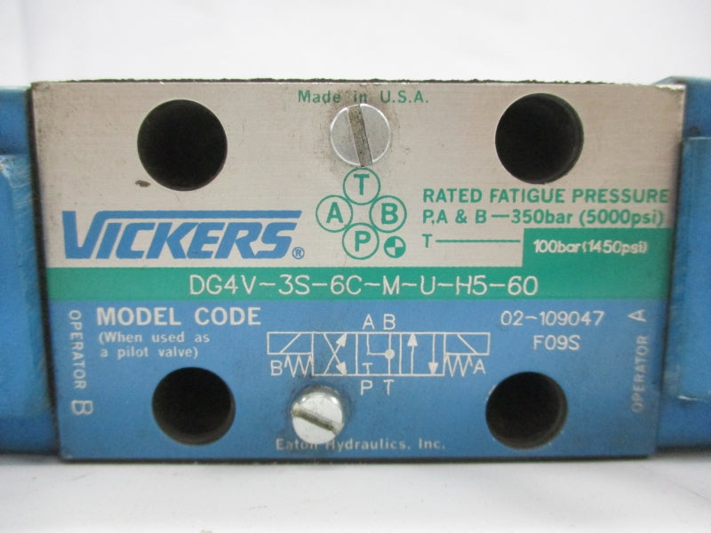 VICKERS DG4V-3S-6C-M-U-H5-60 02-109047 24VDC 5000PSI UNMP