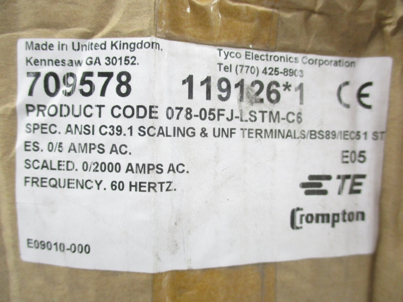 CROMPTON 078-05FJ-LSTM-C9 709578 0-2000A NSMP