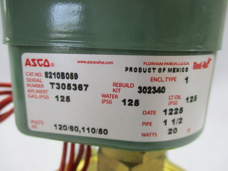 ASCO 8210B059 110/120V 125PSI 1-1/2" NSMP