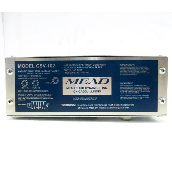 MEAD FLUID DYNAMICS CSV-102 70-100PSI UNMP