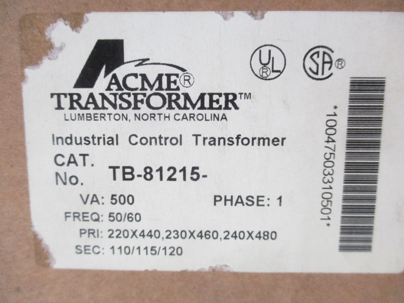 ACME TRANSFORMER TB-81215 480V NSMP