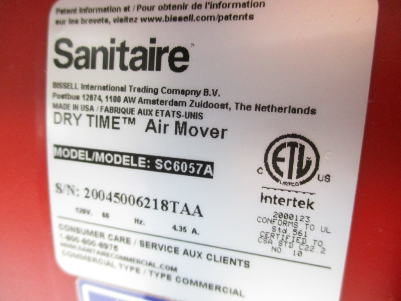 SANITAIRE SC6057A 120VAC 4.35A NSMP