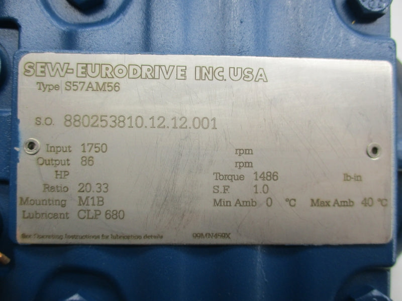 SEW-EURODRIVE S57AM56 20.33:1 NSNP