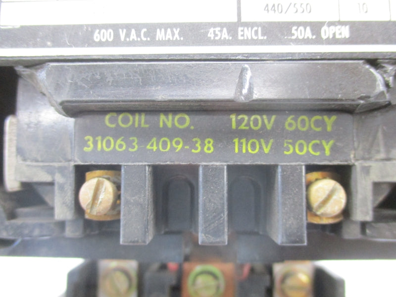 SQUARE D 8536SDO1V02S SER. A 110/120V 50A UNMP