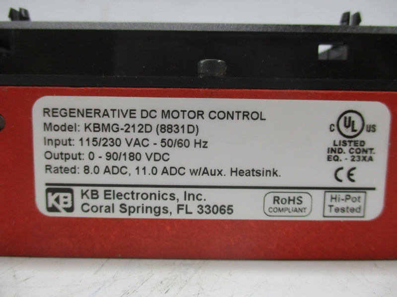 KB ELECTRONICS KBMG-212D 8831D 115/230VAC NSMP