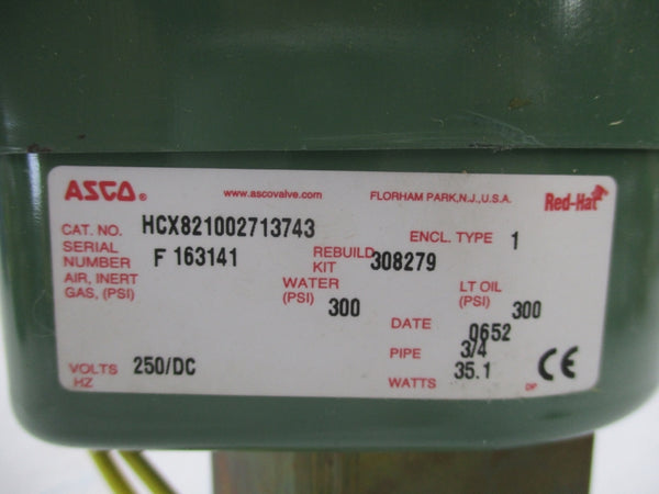 ASCO HCX821002713743 250VDC 300PSI NSNP
