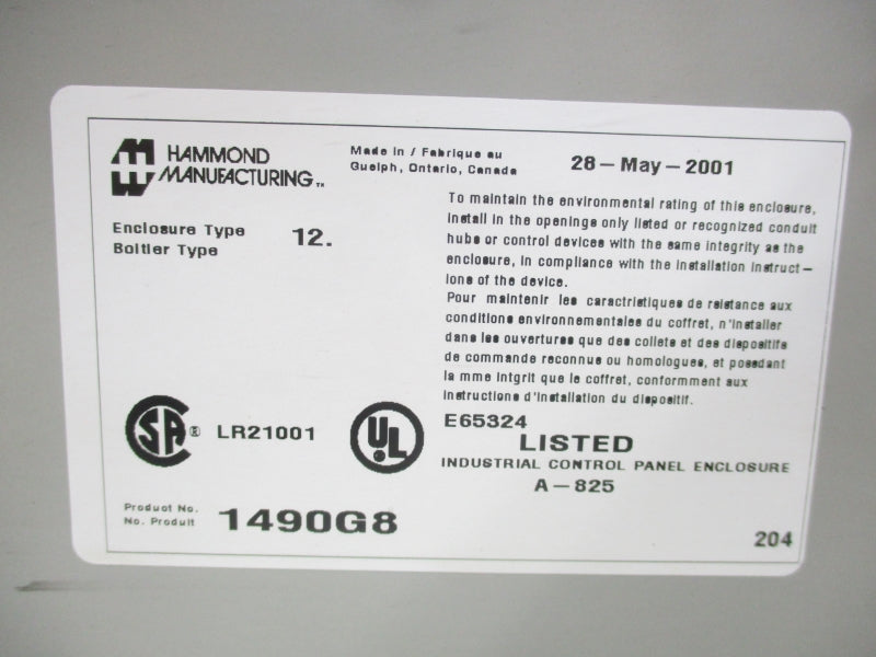 HAMMOND MANUFACTURING 1490G8 NSNP