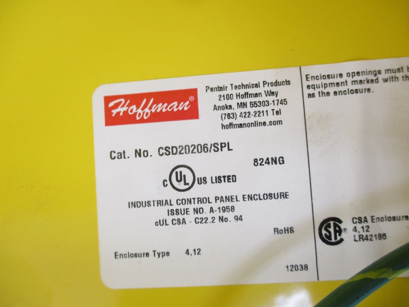 HOFFMAN CSD20206/SPL 120VAC UNMP