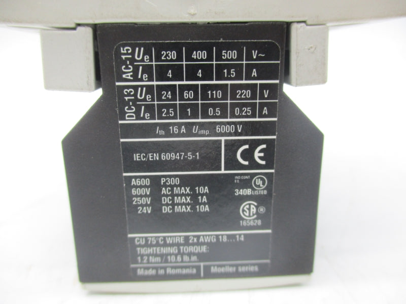 EATON XTCR009B21AD 3-1980-023A 120VDC 20A NSMP