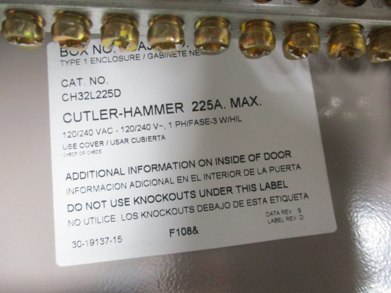 CUTLER HAMMER CH32L225D 120/240VAC 225A (AS PICTURED) NSMP