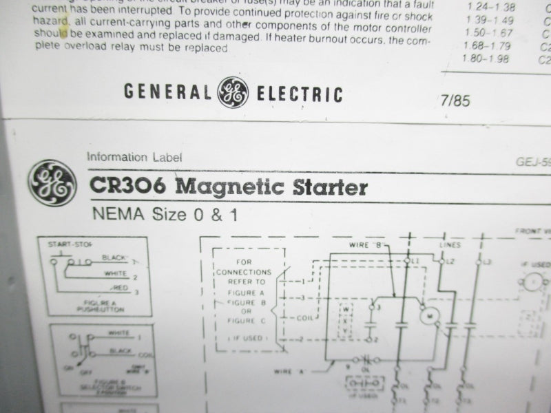 GENERAL ELECTIRC CR306 SIZE 1 NSNP