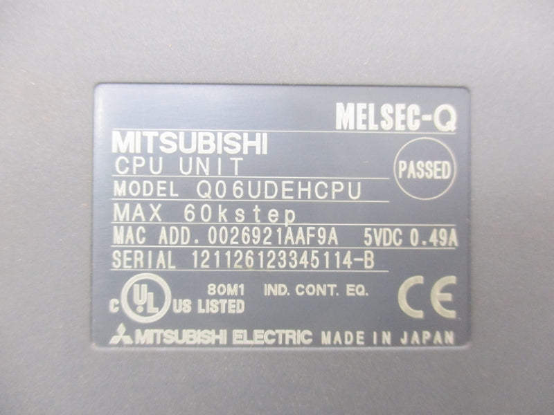 MITSUBISHI Q06UDEHCPU 5VDC 0.49A UNMP
