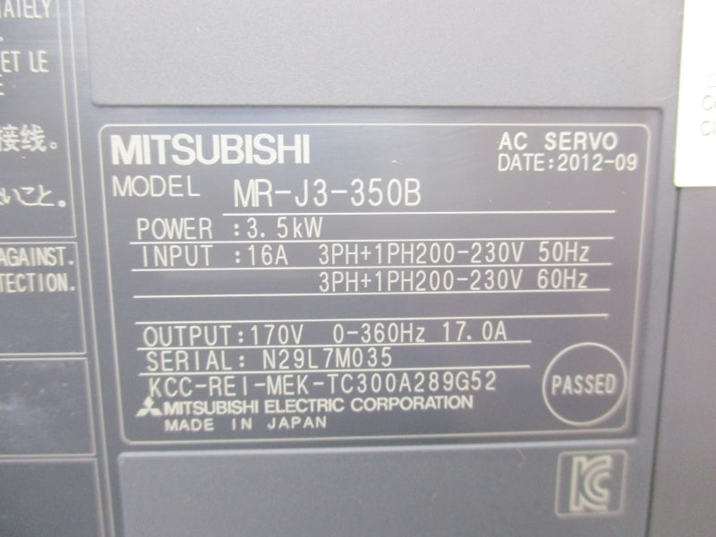 MITSUBISHI MR-J3-350B 200-230V 16A NSNP
