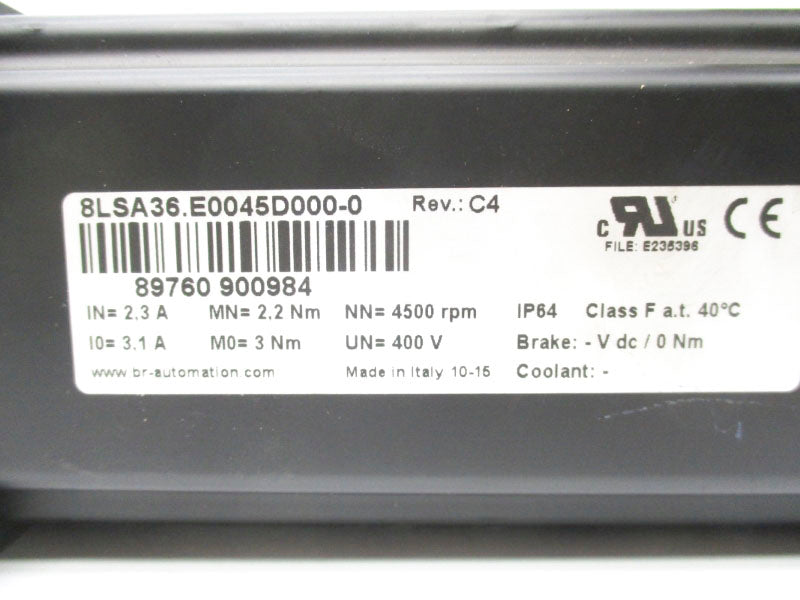 B&R AUTOMATION 8LSA36.E0045D000-0 400V 3.1A NSMP