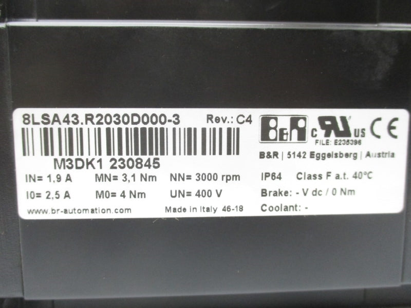 B&R AUTOMATION 8LSA43.R2030D000-3 400V 2.5A NSNP