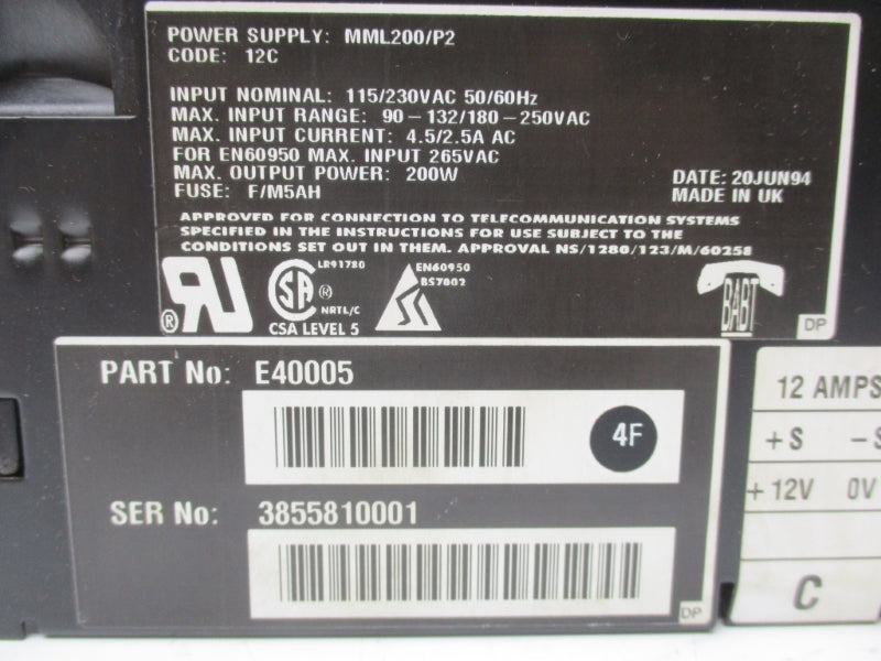 OMEGA MML200 115/230VAC 4.5/2.5A NSNP