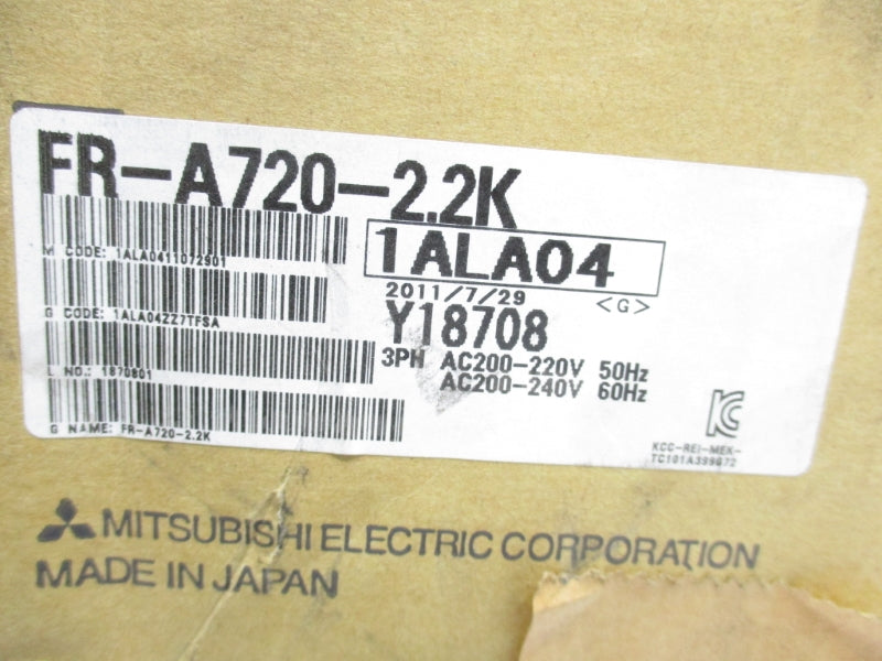 MITSUBISHI FR-A720-2.2K 200-240VAC 16A NSMP
