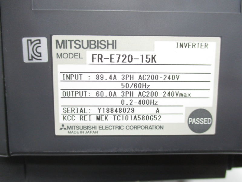 MITSUBISHI FR-E720-15K 200-240VAC 89.4A NSMP