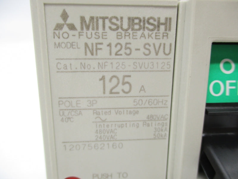 MITSUBISHI NF125-SVU3125 NF125-SVU 480VAC 125A NSMP
