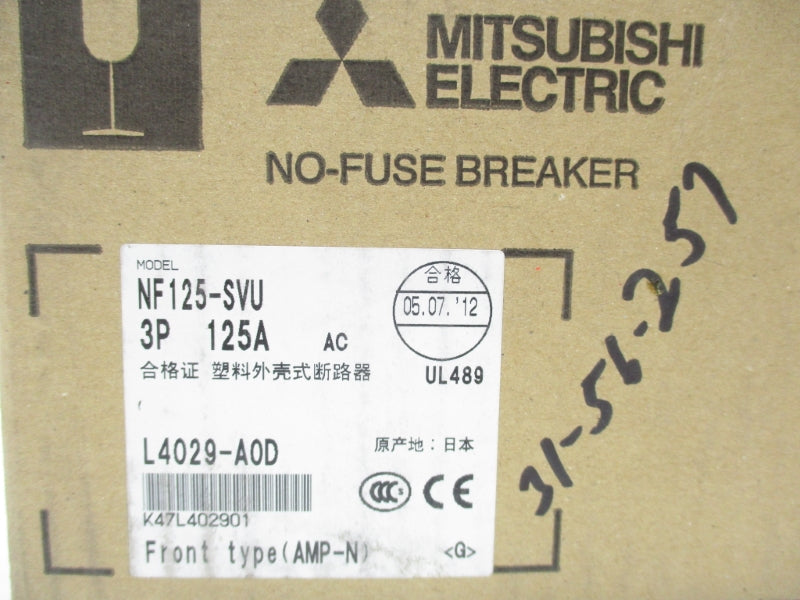 MITSUBISHI NF125-SVU3125 NF125-SVU 480VAC 125A NSMP