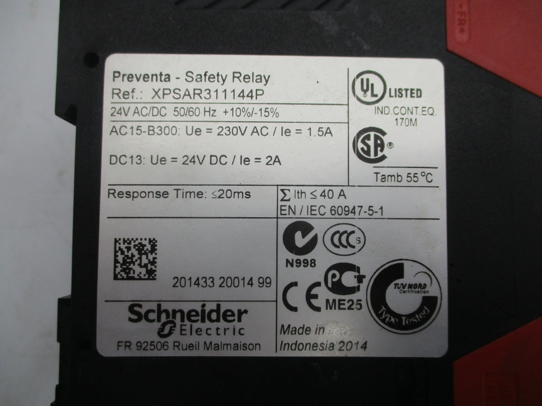 SCHNEIDER ELECTRIC XPSAR311144P 24VAC/DC NSNP