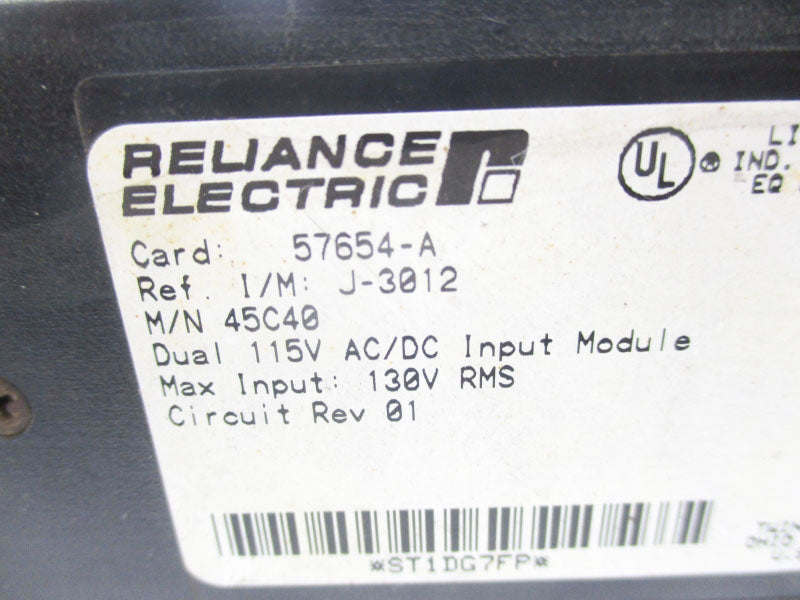 RELIANCE ELECTRIC 57654-A 45C40 115VAC/DC UNMP