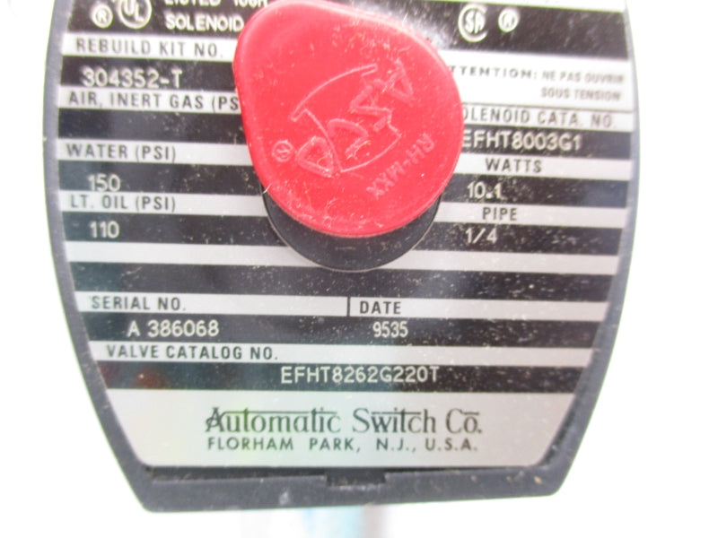 ASCO EFHT8262G220T 110/120V 150PSI 1/4" NSNP
