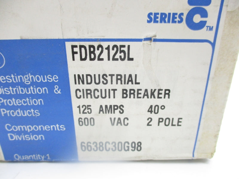 WESTINGHOUSE FDB2125L SER. C 600VAC 125A NSMP