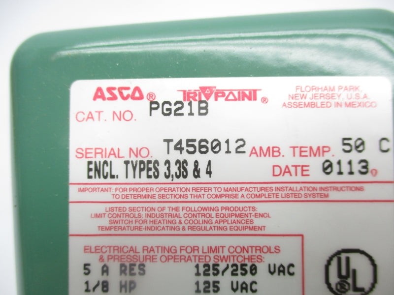 ASCO PG21B/RG20A21 125/250VAC 5A NSNP