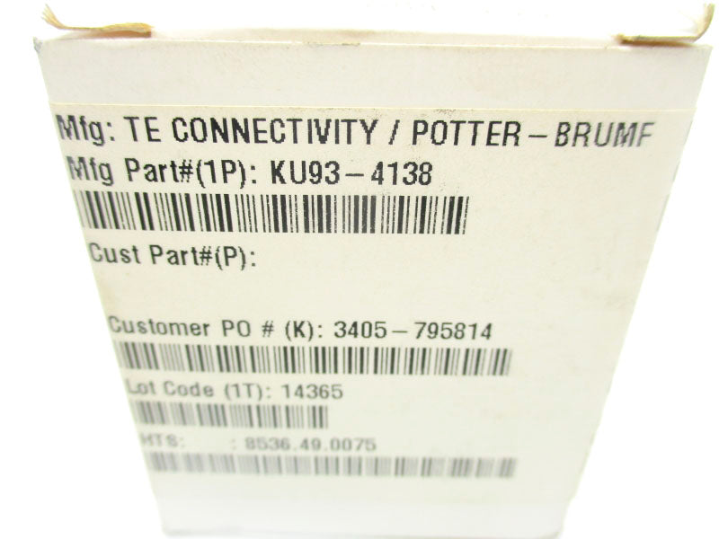 TE CONNECTIVITY KU93-4138 120V 10A NSMP