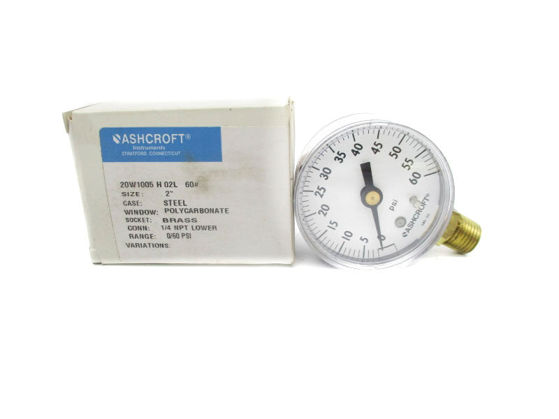 ASHCROFT 20W1005H02L60# 0-60PSI 2" NSMP