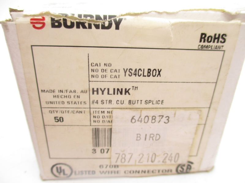 BURNDY YS4CLBOX (APPROX 50PCS) NSMP