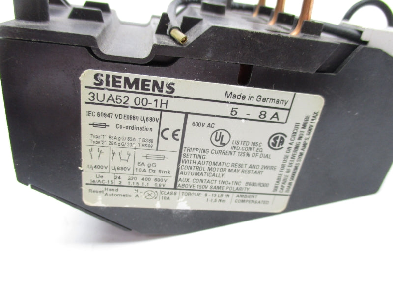 SIEMENS 3UA5200-1H 600VAC 5-8A NSNP