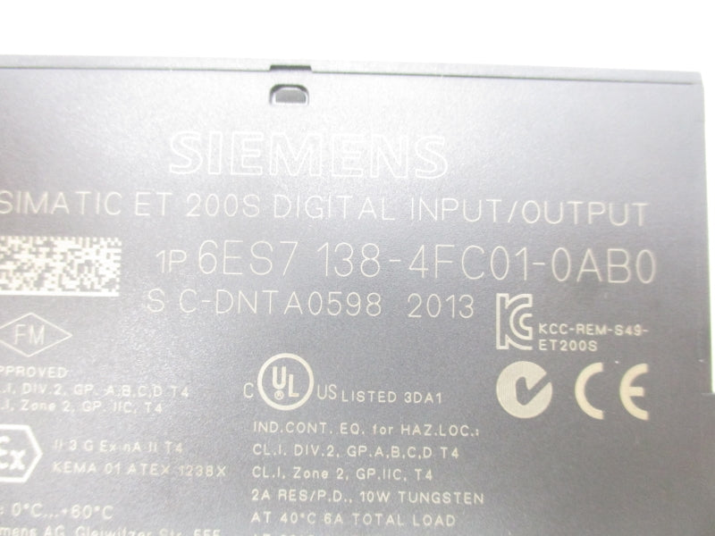 SIEMENS 6ES7138-4FC01-0AB0 24VDC 2A NSNP