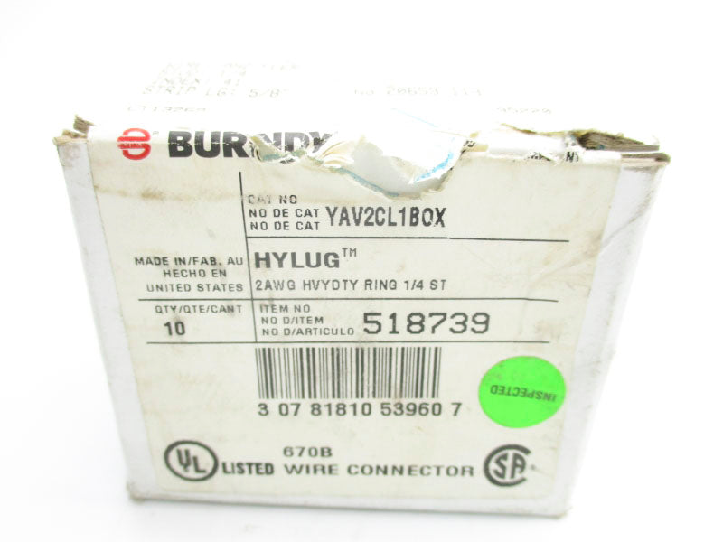 BURNDY YAV2CL1BOX (PKG OF 10) NSMP