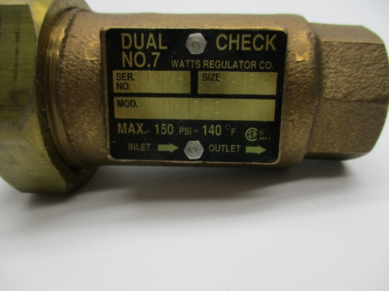 INDUSTRIAL MRO 7U2-2 150PSI 140'F 3/4" NSNP