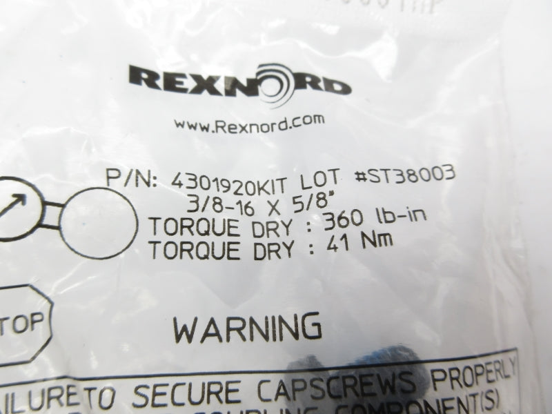 REXNORD 4301920KIT 3/8-16X5/8" NSMP