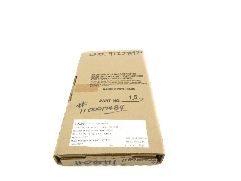 BS&B SAFETY SYSTEMS A8001693-1 99PSI 275'F 1.5" NSMP