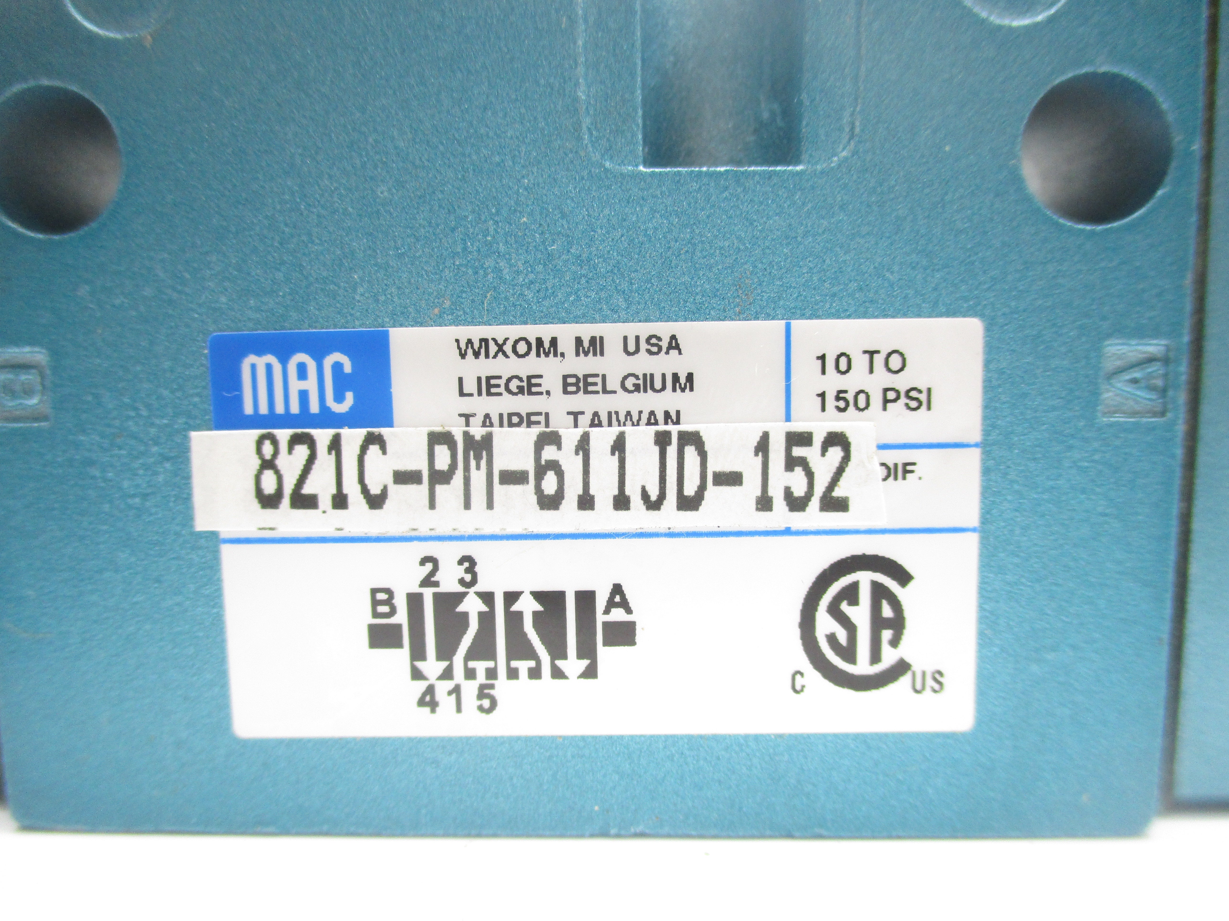 MAC 821C-PM-611JD-152 24VDC 10-150PSI NSNP