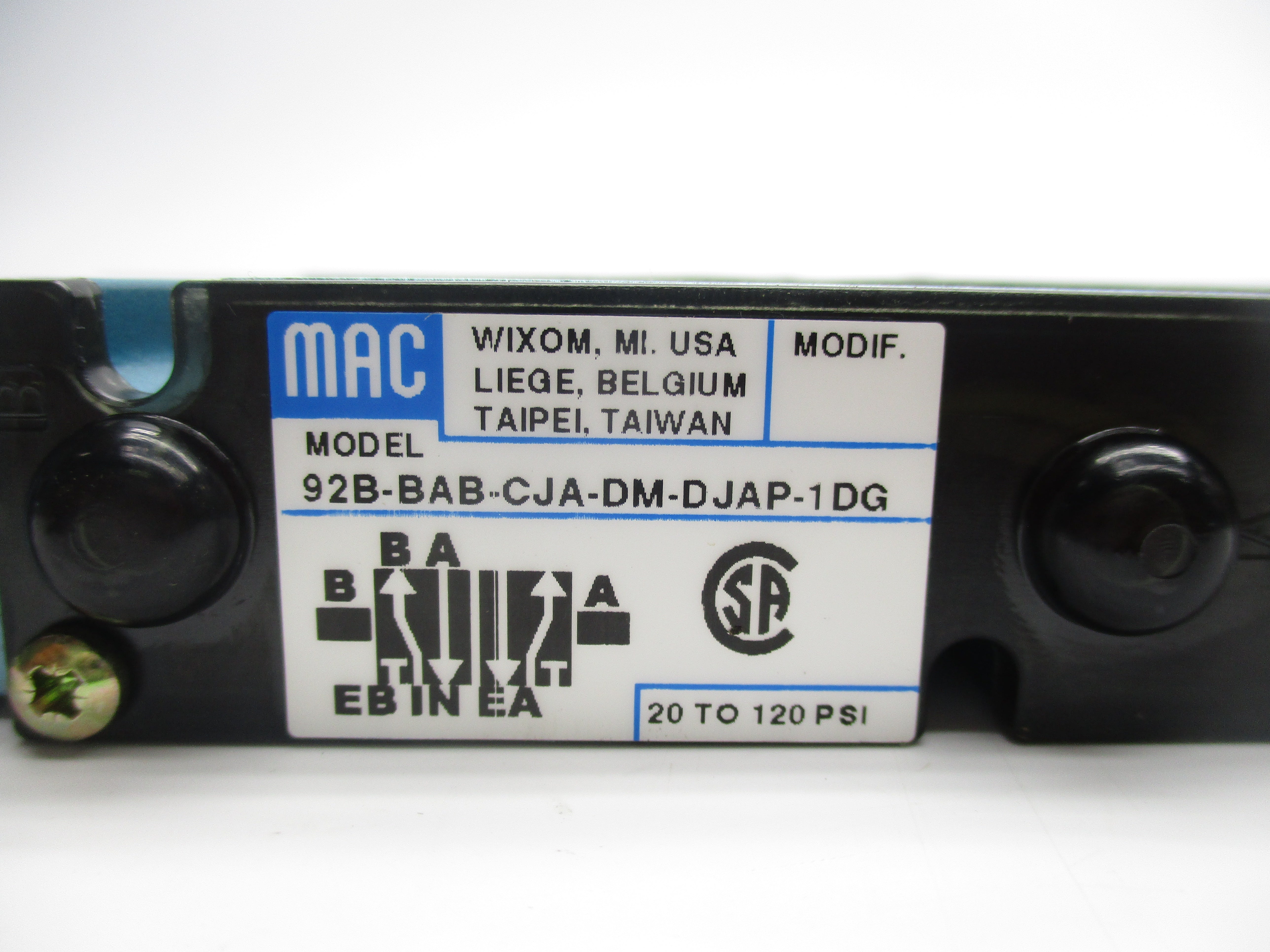 MAC 92B-BAB-CJA-DM-DJAP-1DG 110/120V 20-20PSI NSNP