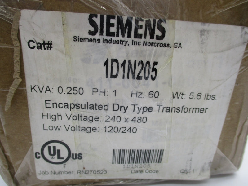 SIEMENS 1D1N205 480V 0.250KVA NSFS