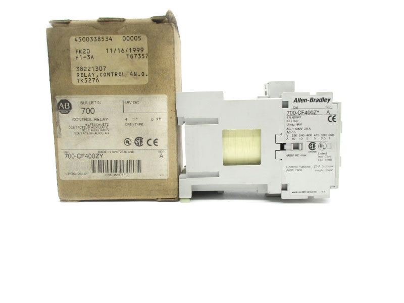 ALLEN BRADLEY 700-CF400ZY SER. A 48VDC 25A (BR/WH) NSNP