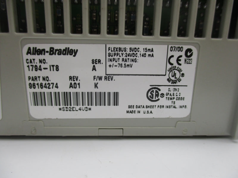 ALLEN BRADLEY 1794-IT8 SER. A F/W K 24VDC NSNP