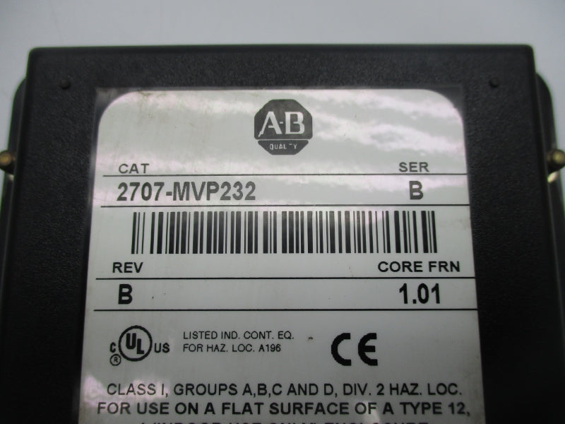 ALLEN BRADLEY 2707-MVP232 SER. B F/W 1.01 11-25VDC UNMP