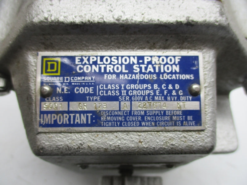 SQUARE D 9001GR123 SER. A 600VAC UNMP