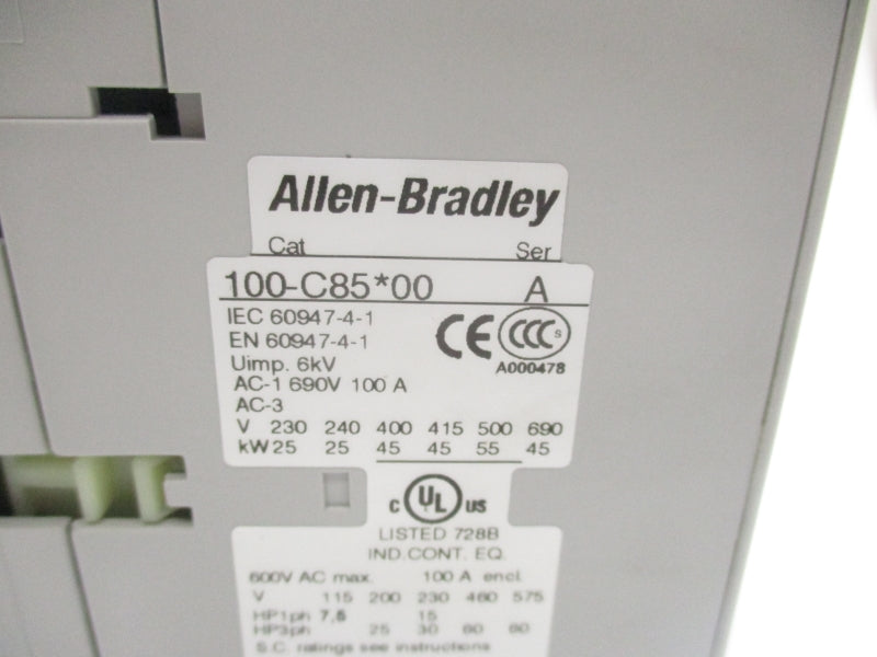 ALLEN BRADLEY 100-C85B10 SER. A 110/120V 100A NSNP