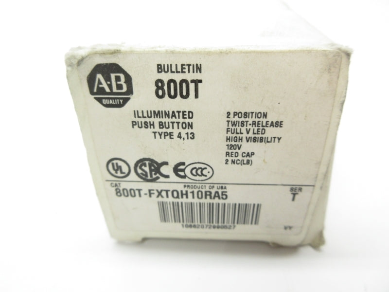 ALLEN BRADLEY 800T-FXTQH10RA5 SER. T 120VAC/DC (WH) NSMP