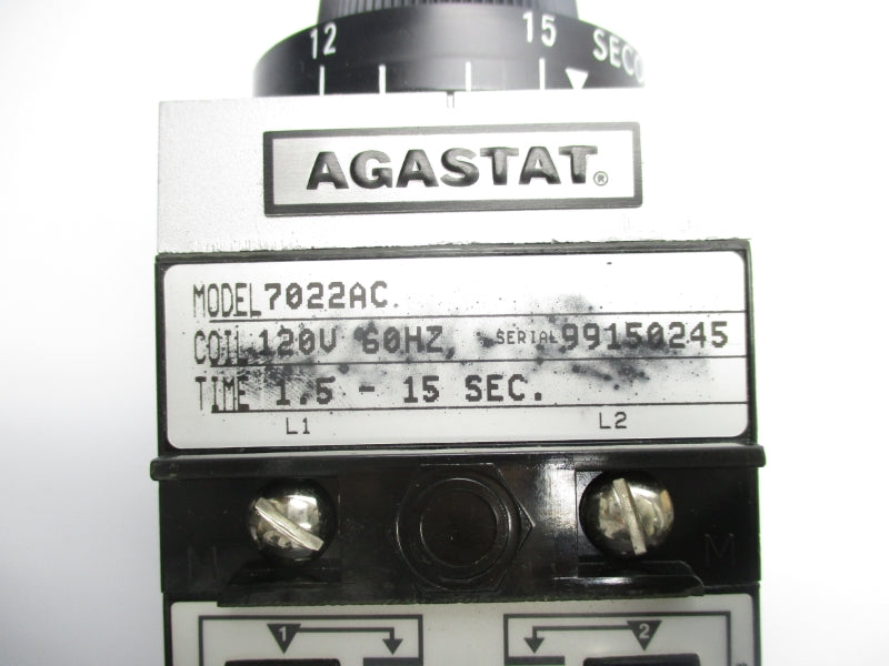 AGASTAT 7022AC 120V 1.5-15S (AS PICTURED) NSNP