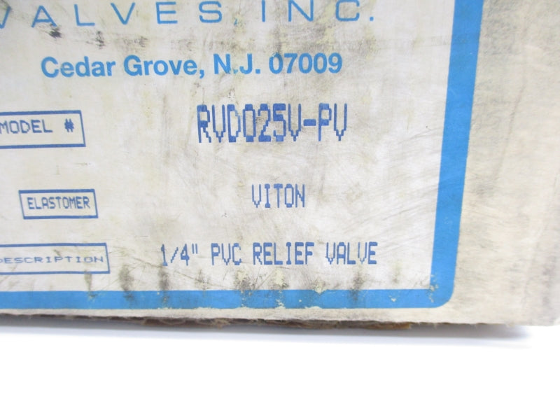 PLASTOMATIC RVD025V-PV 1/4" NSMP